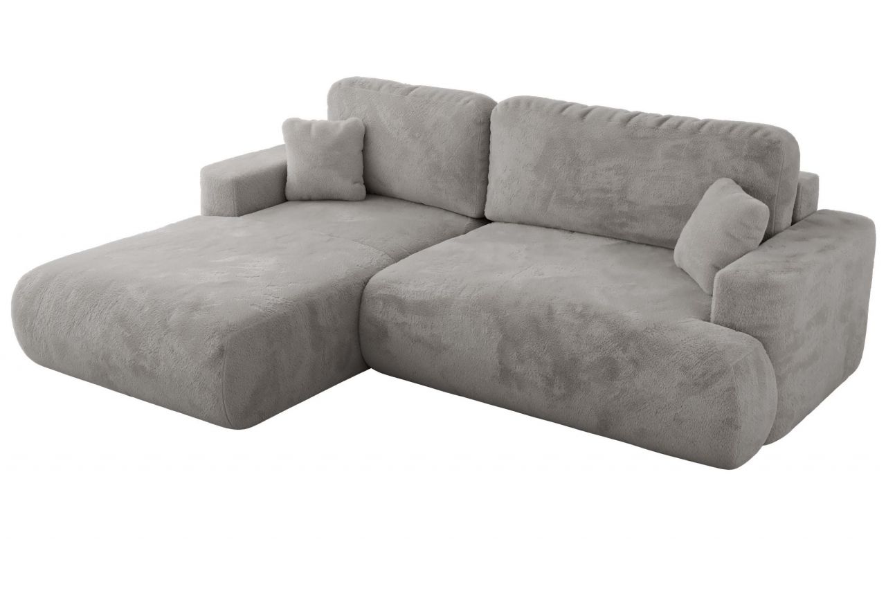 Narożnik - OVO L - strona lewa - jasnoszary, plusz