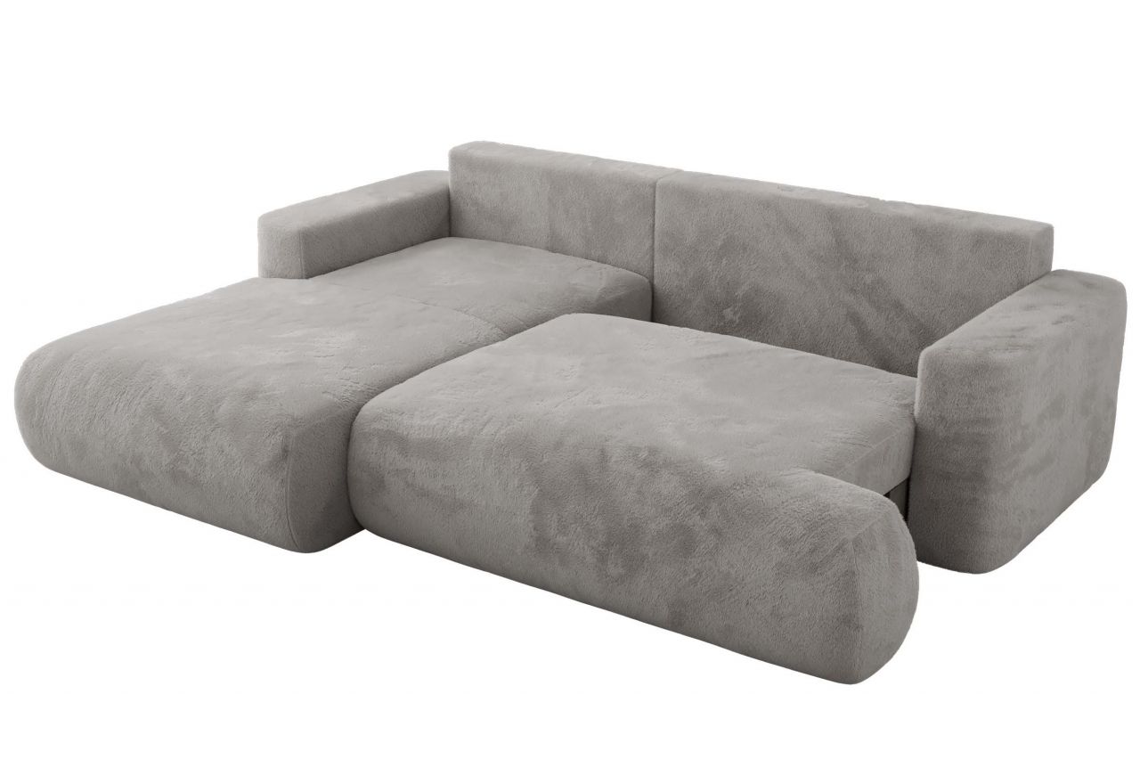 Narożnik - OVO L - strona lewa - jasnoszary, plusz