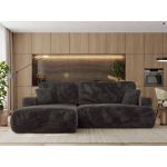 Narożnik - OVO L - strona lewa - ciemnoszary, plusz