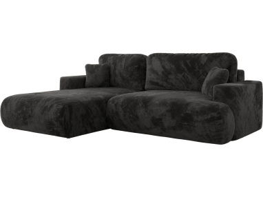 Narożnik - OVO L - strona lewa - ciemnoszary, plusz