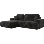 Narożnik - OVO L - strona lewa - ciemnoszary, plusz