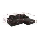 Narożnik - OVO L - strona lewa - ciemnoszary, plusz