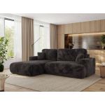 Narożnik - OVO L - strona lewa - ciemnoszary, plusz