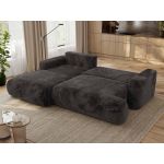 Narożnik - OVO L - strona lewa - ciemnoszary, plusz