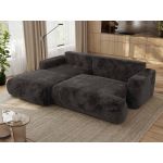 Narożnik - OVO L - strona lewa - ciemnoszary, plusz