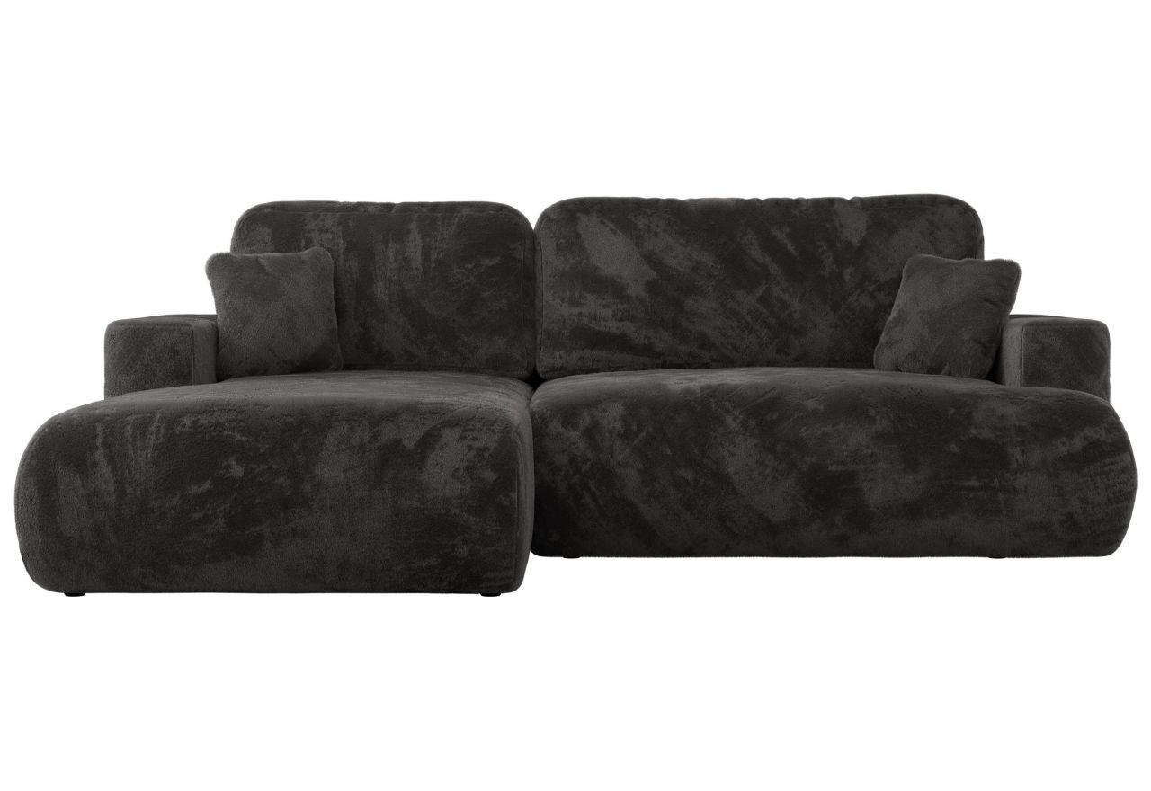 Narożnik - OVO L - strona lewa - ciemnoszary, plusz