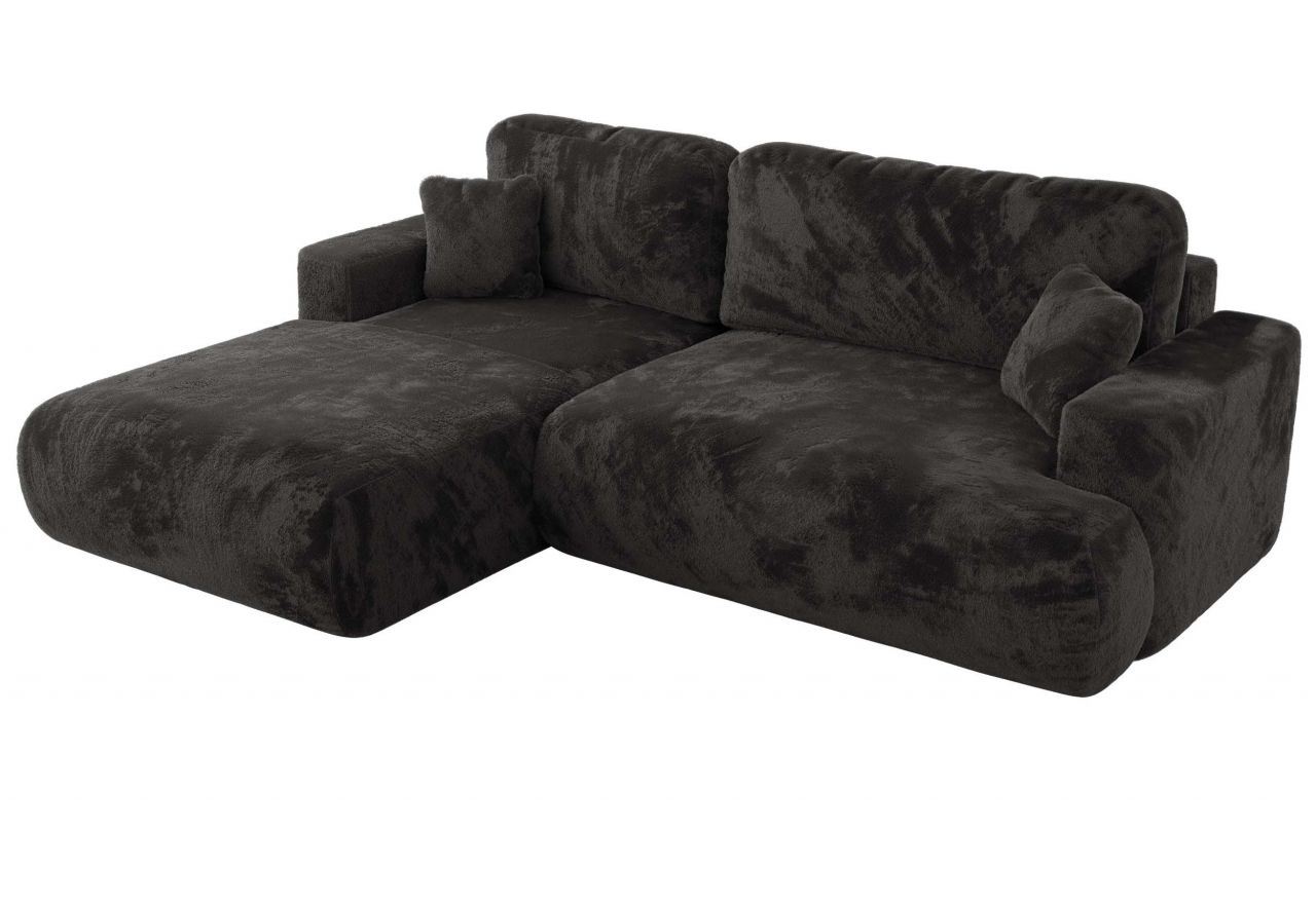 Narożnik - OVO L - strona lewa - ciemnoszary, plusz