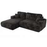 Narożnik - OVO L - strona lewa - ciemnoszary, plusz