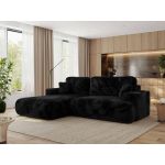 Narożnik - OVO L - strona lewa - czarny, plusz