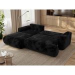 Narożnik - OVO L - strona lewa - czarny, plusz