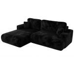 Narożnik - OVO L - strona lewa - czarny, plusz