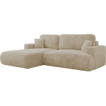 Narożnik - OVO L - strona lewa - kremowy, plusz