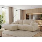 Narożnik - OVO L - strona lewa - kremowy, plusz