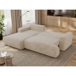 Narożnik - OVO L - strona lewa - kremowy, plusz