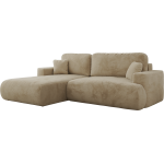 Narożnik - OVO L - strona lewa - beżowy, plusz