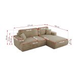 Narożnik - OVO L - strona lewa - beżowy, plusz