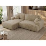 Narożnik - OVO L - strona lewa - beżowy, plusz