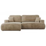 Narożnik - OVO L - strona lewa - beżowy, plusz