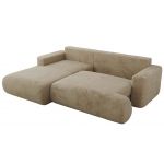 Narożnik - OVO L - strona lewa - beżowy, plusz