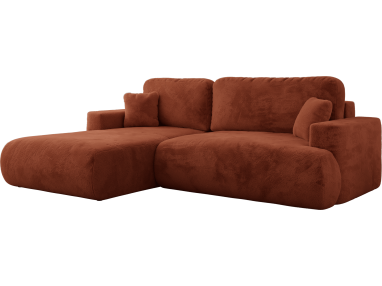 Narożnik - OVO L - strona lewa - pomarańczowy, plusz