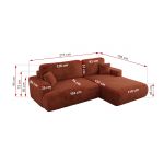 Narożnik - OVO L - strona lewa - pomarańczowy, plusz