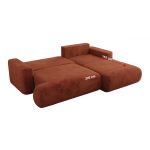 Narożnik - OVO L - strona lewa - pomarańczowy, plusz