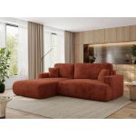 Narożnik - OVO L - strona lewa - pomarańczowy, plusz