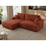 Narożnik - OVO L - strona lewa - pomarańczowy, plusz