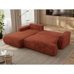 Narożnik - OVO L - strona lewa - pomarańczowy, plusz