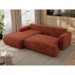 Narożnik - OVO L - strona lewa - pomarańczowy, plusz