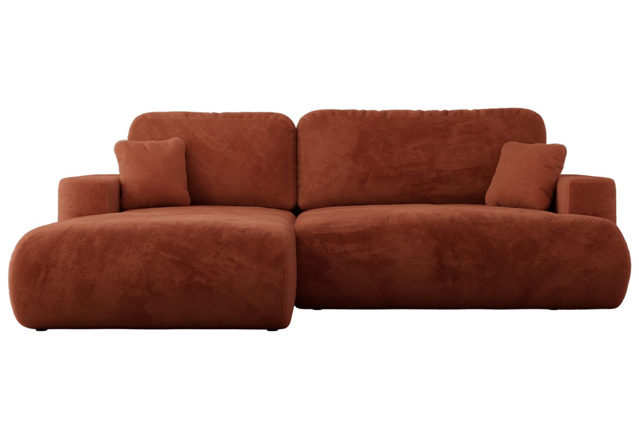 Narożnik - OVO L - strona lewa - pomarańczowy, plusz