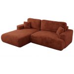 Narożnik - OVO L - strona lewa - pomarańczowy, plusz