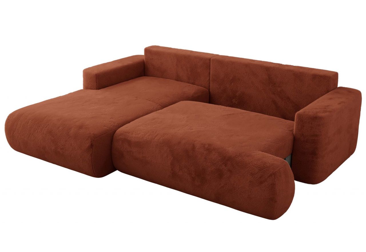 Narożnik - OVO L - strona lewa - pomarańczowy, plusz