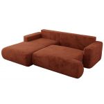 Narożnik - OVO L - strona lewa - pomarańczowy, plusz