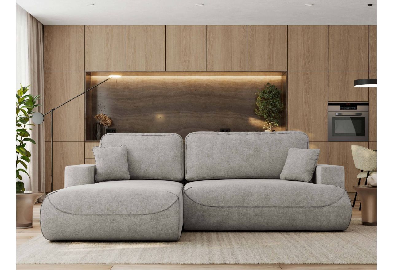 Narożnik - OVO L - strona lewa - jasnoszary, struktura