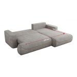 Narożnik - OVO L - strona lewa - jasnoszary, struktura