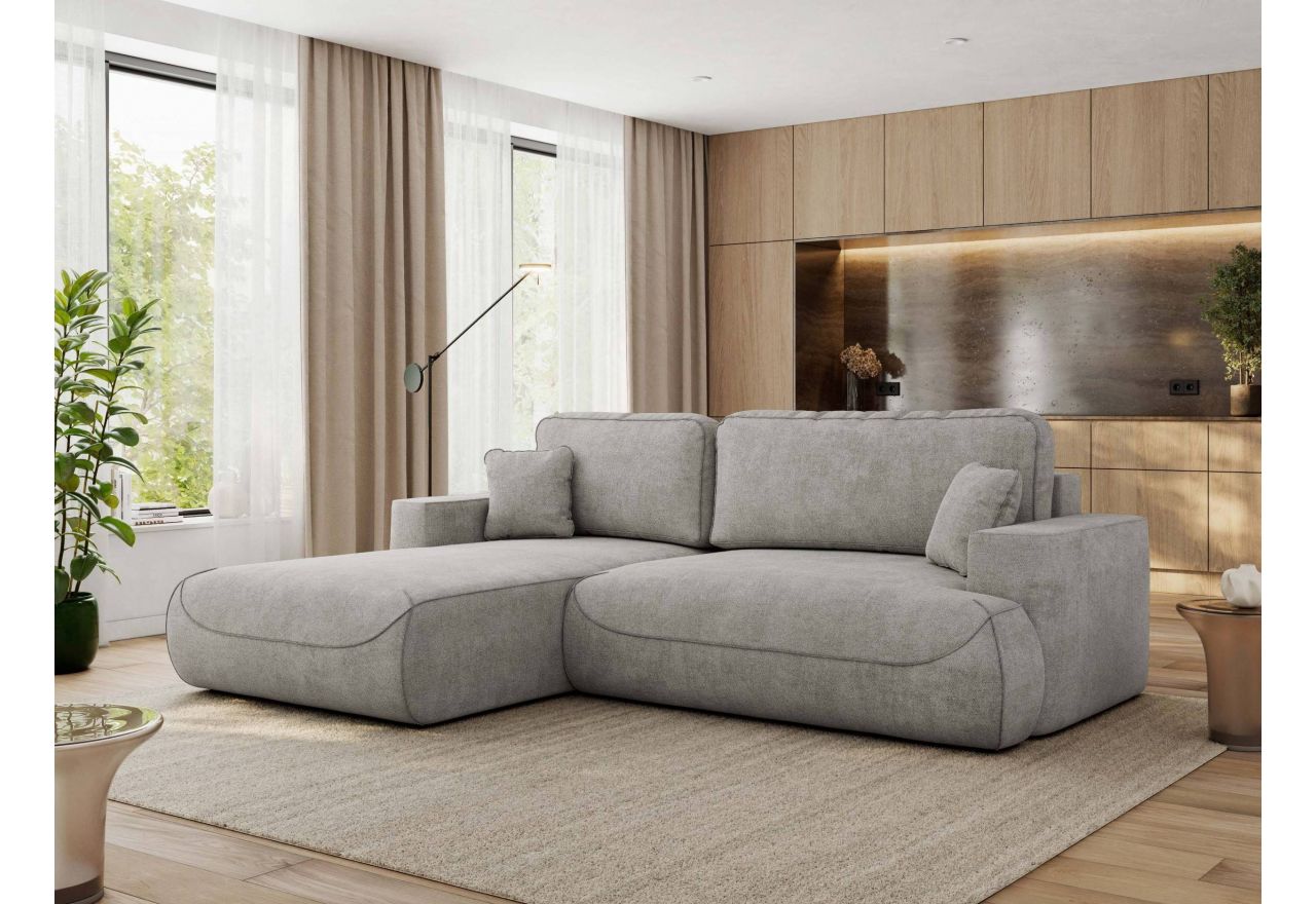 Narożnik - OVO L - strona lewa - jasnoszary, struktura