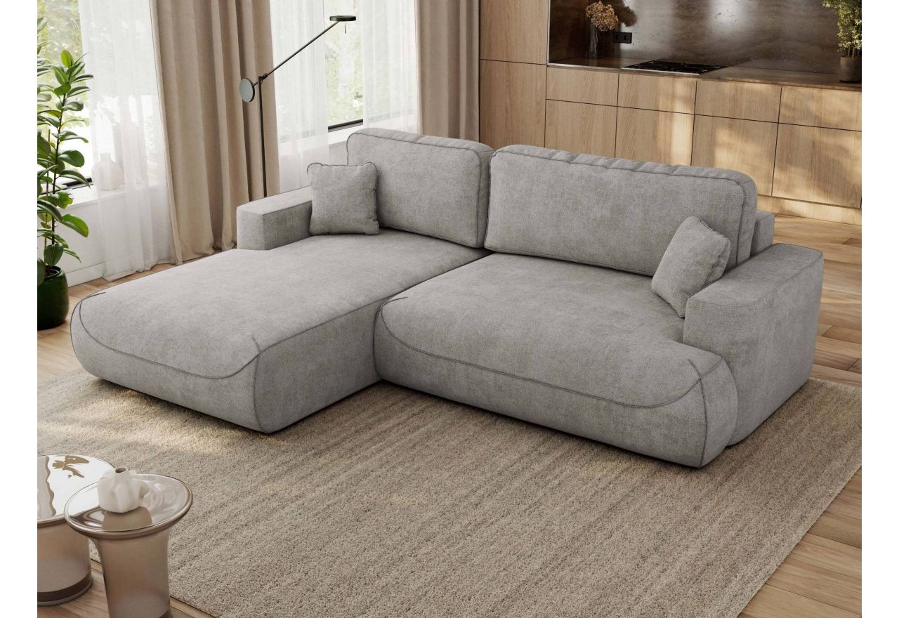 Narożnik - OVO L - strona lewa - jasnoszary, struktura