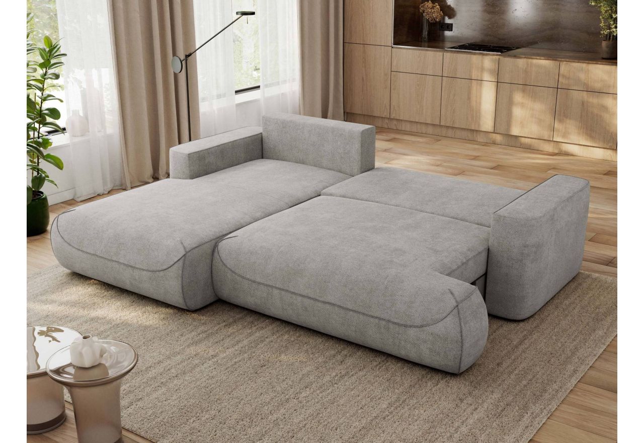 Narożnik - OVO L - strona lewa - jasnoszary, struktura