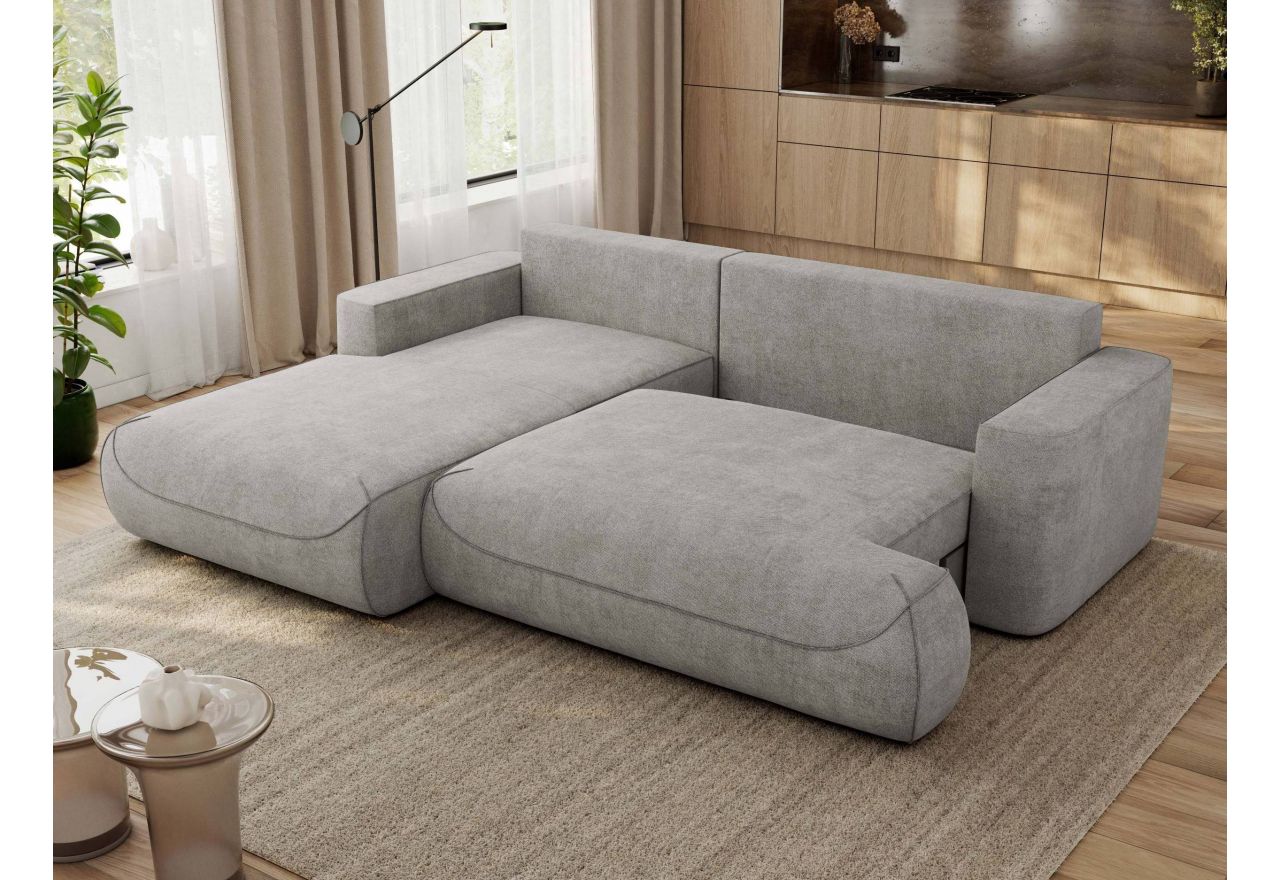 Narożnik - OVO L - strona lewa - jasnoszary, struktura