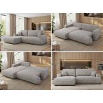 Narożnik - OVO L - strona lewa - jasnoszary, struktura