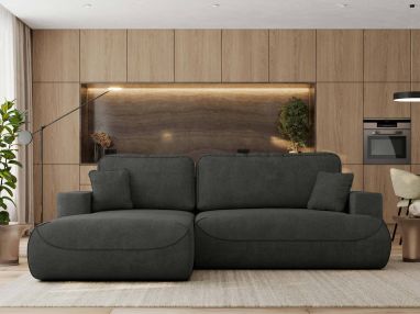 Narożnik - OVO L - strona lewa - ciemnoszary, struktura