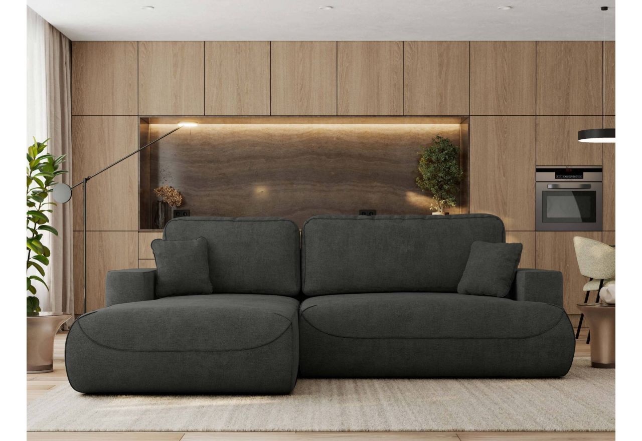 Narożnik - OVO L - strona lewa - ciemnoszary, struktura