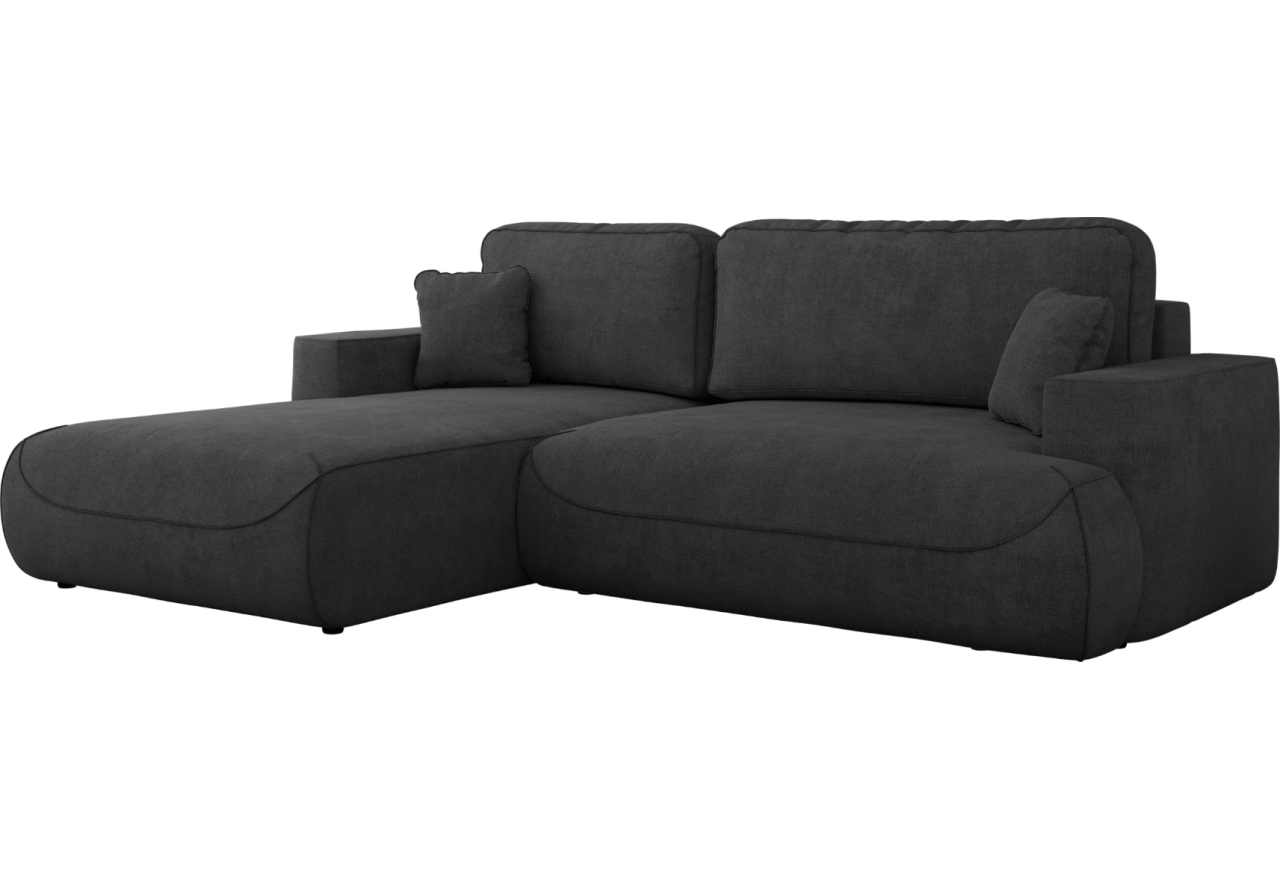 Narożnik - OVO L - strona lewa - ciemnoszary, struktura