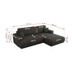 Narożnik - OVO L - strona lewa - ciemnoszary, struktura