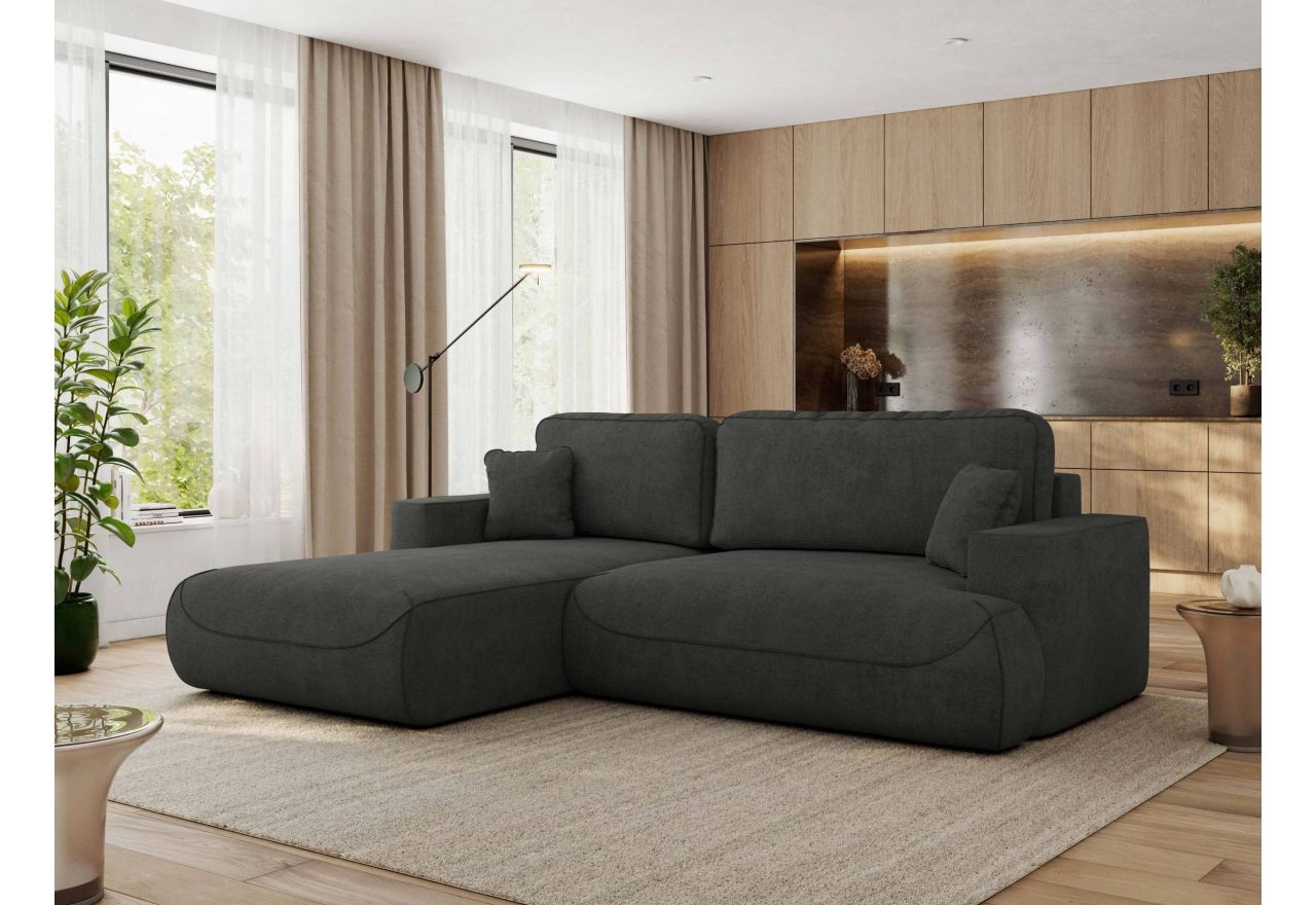 Narożnik - OVO L - strona lewa - ciemnoszary, struktura