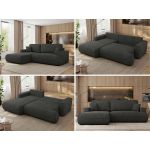 Narożnik - OVO L - strona lewa - ciemnoszary, struktura