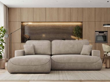 Narożnik - OVO L - strona lewa - beżowy, struktura