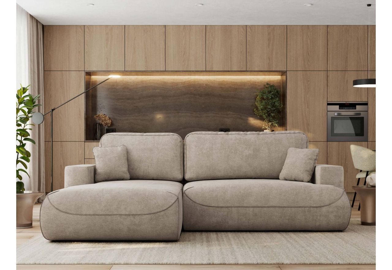 Narożnik - OVO L - strona lewa - beżowy, struktura