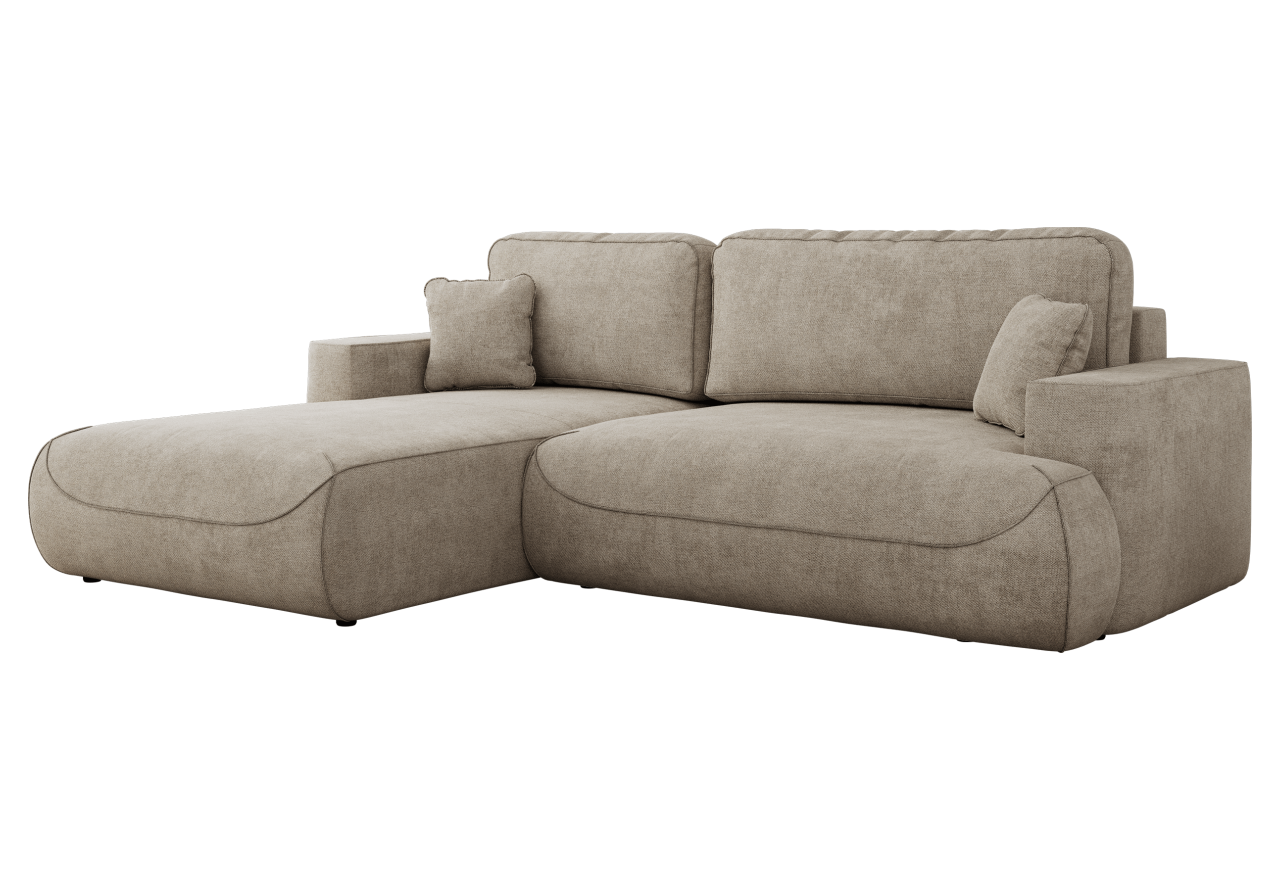 Narożnik - OVO L - strona lewa - beżowy, struktura